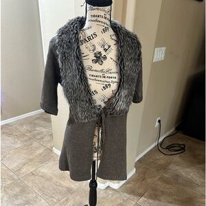 ❤️ Fur collar short sleeve sweater